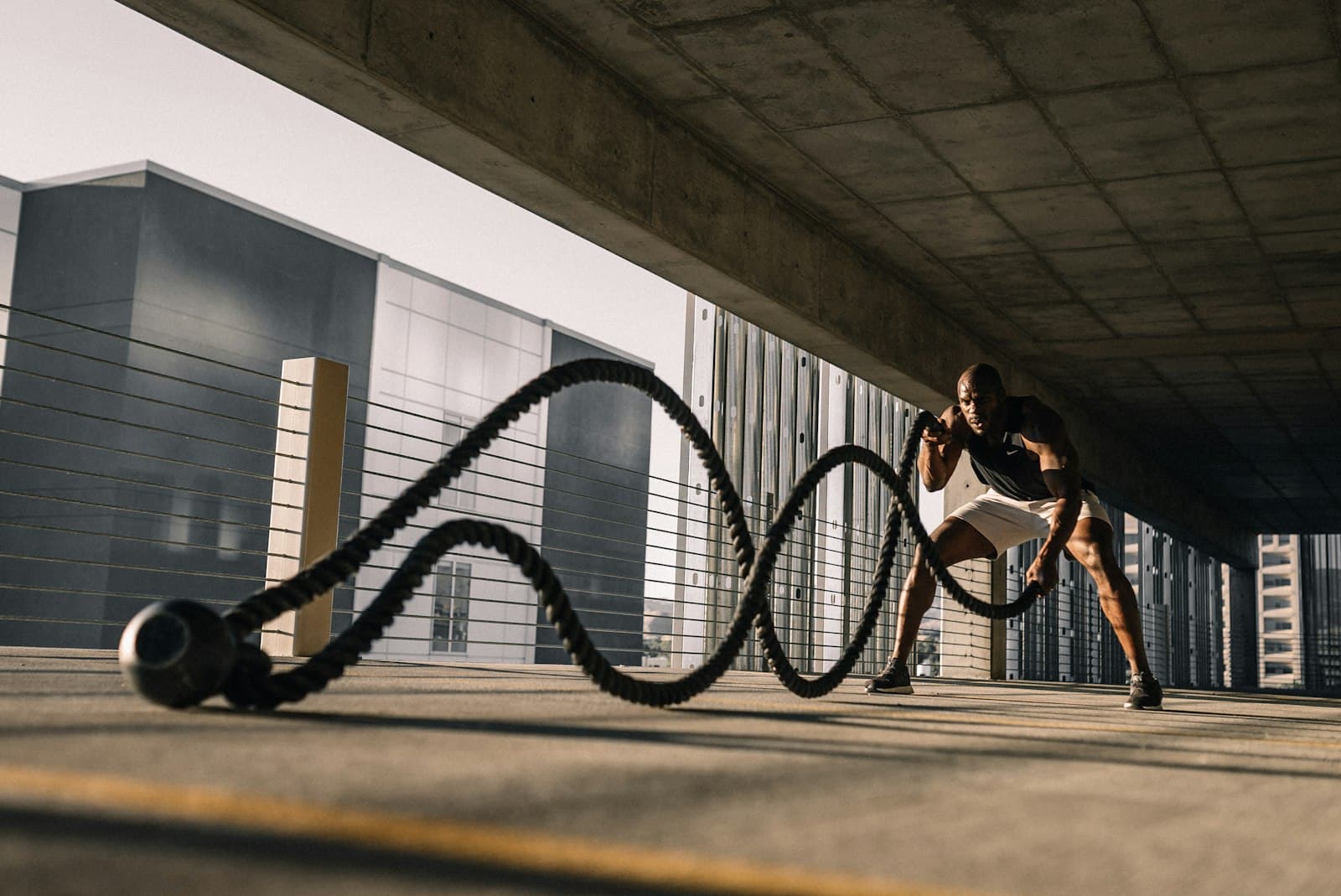 Battle ropes outdoors