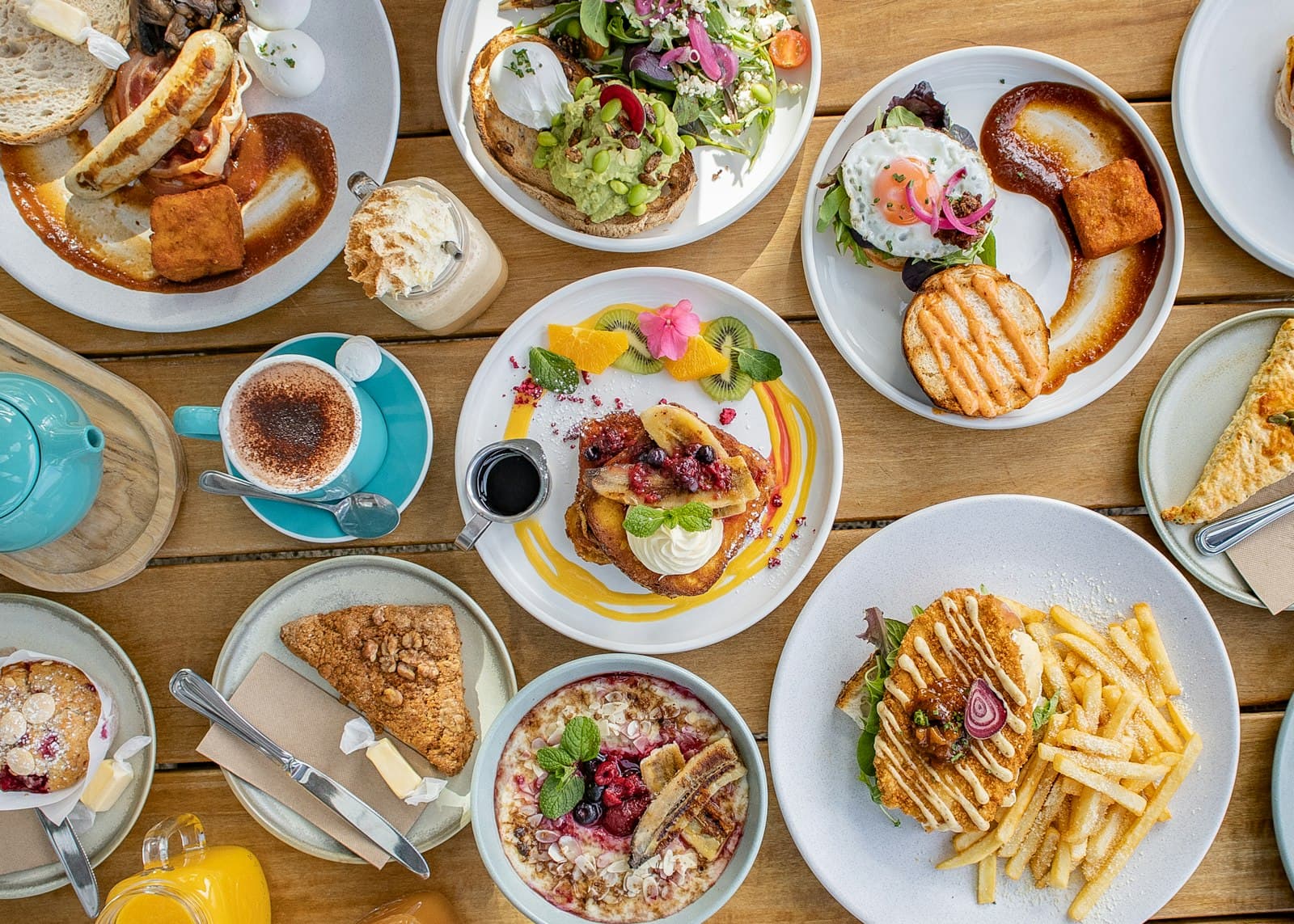 A table full of dishes
